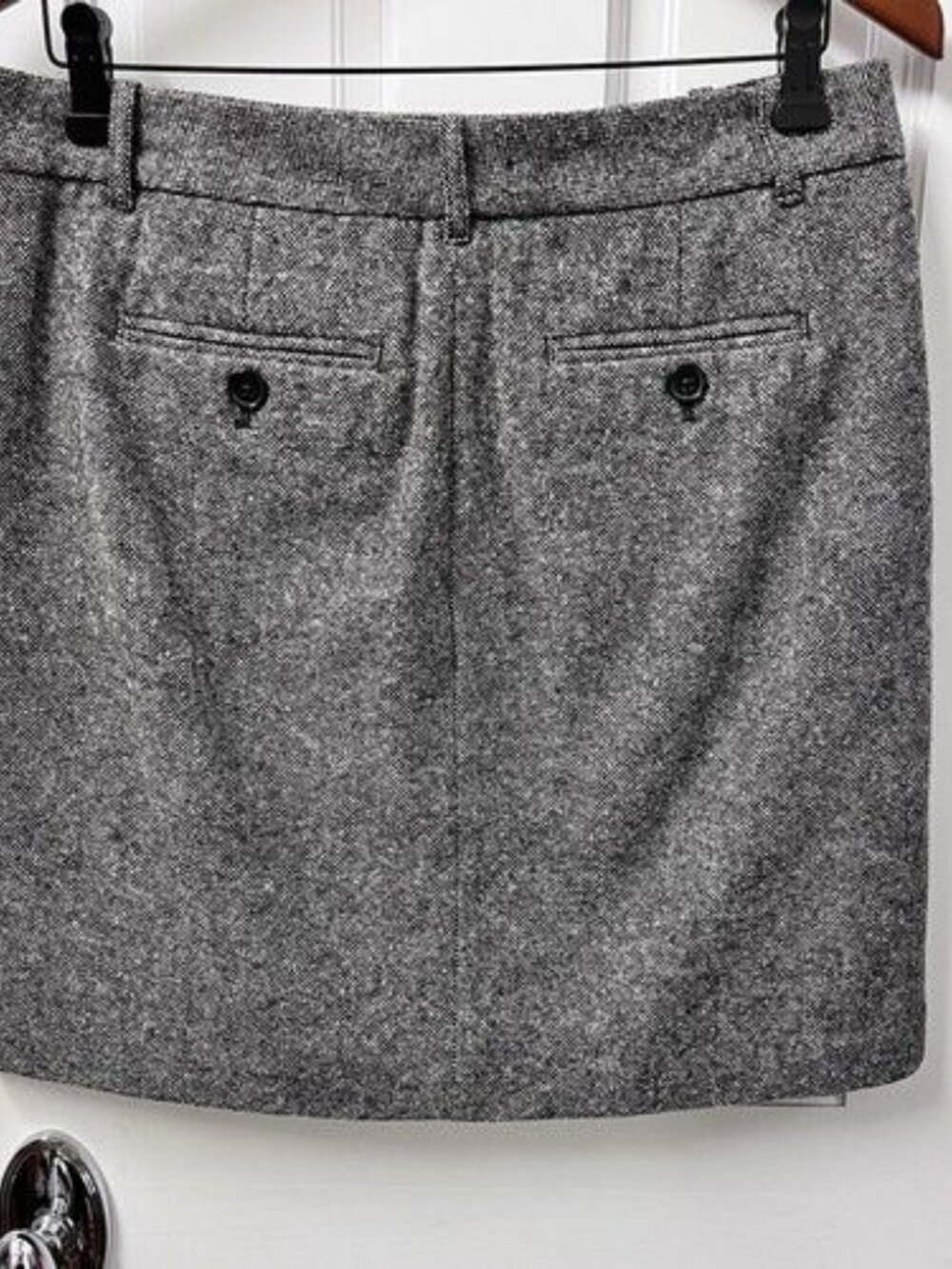 Skirt Eddie Bauer Wool Mercer Fit Size 4 Womens Button Retro Glam Workwear Lined - Picture 4 of 10